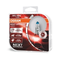 Osram lemputės Night Breaker Laser,+150%, H1, 55W,2 vnt, DUO  O641 