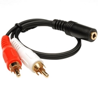 Aux įėjimo adapteris 2 RCA kištukas - Jack lizdas 3.5mm 