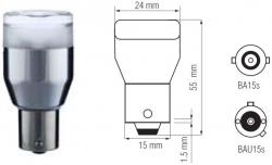 Bosma lemputė BA15s, (BA15s), 1w raudona, šviesos diodai 