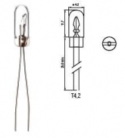 Bosma lemputė vielinis galas, 60mA, T3,2 