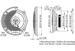 Kenwood, KFC-S1366, 13 cm /5.25" Coaxial System