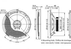 Kenwood, KFC-PS1796, 17 cm /6.75" Coaxial System