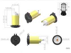 lighter socket for installation + cover + lighter 
