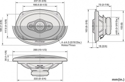 Pioneer, TS-A6971F 6x9" 5-way Coaxial Speakers (450W)