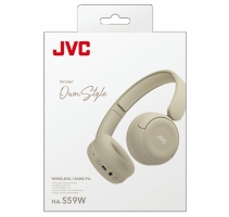 JVC, HA-S59W-CU, matinės smėlio sp. dinaminės ausinės, mikrofonas 
