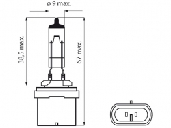 Bosma lemputė 12,8V, 37,5W, Black Top 