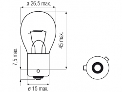 Bosma car lamp BAU15s, 21W, clear 