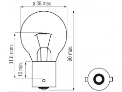 Bosma car lamp BA15s, 45W