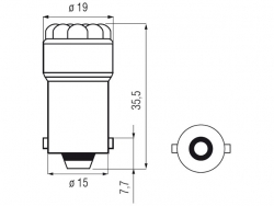 Bosma car lamp BA15s, yellow, LED 