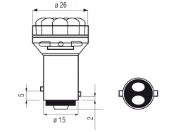 Bosma car lamp BAY15d, white LED 
