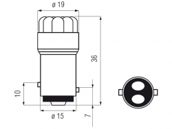 Bosma car lamp BAY15d, white LED 