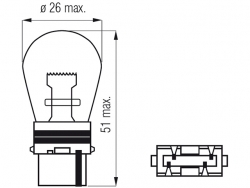 Bosma car lamp S25d, 32CP amber 