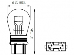 Bosma lemputė S25q, 32/2CP, P27/7W gintarinė