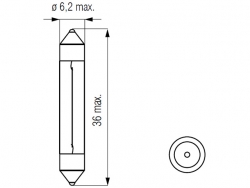 Bosma lemputė SV6, 5W 6X36 