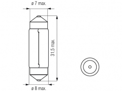 Bosma car lamp SV7 8X31, 5W 