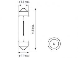 Bosma car lamp SV8.5, 10W 11X44