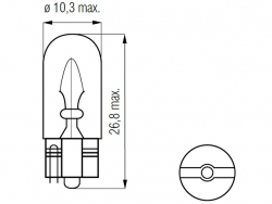 Bosma lemputė T10, 5W, raudona 