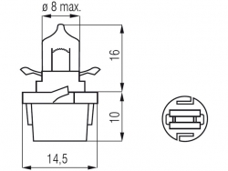 Bosma lemputė B10D, 5W, halogen