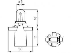 Bosma car lamp B8.7D, 1.2W 