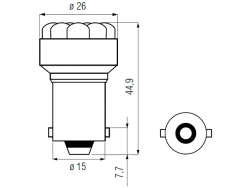 Bosma car lamp BA15s, white, LED 