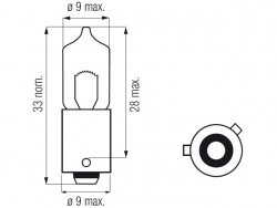 Bosma car lamp BAX9s, 6W, H6W 