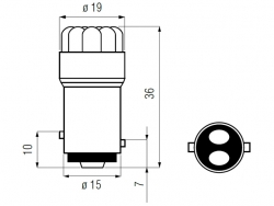 Bosma car lamp BAY15d, white LED 