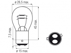 Bosma car lamp BAZ15d, 21/4w, P21/4W 