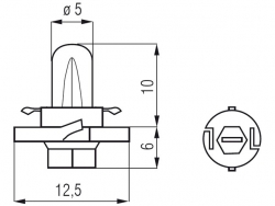 Bosma car lamp BX8.4D, 1.12W 