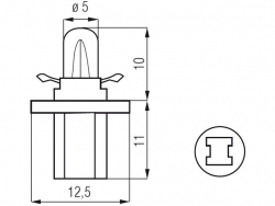 Bosma car lamp BX8.5D, 1W 