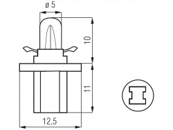 Bosma lemputė BX8.5D, 2W 