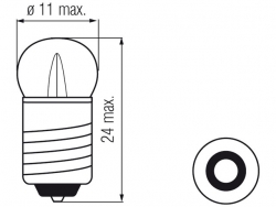 Bosma car lamp E10, 3W, 11X24 