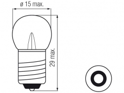 Bosma car lamp E10, 5W, 15X29 