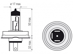 Bosma car lamp H4, 100/90W Special 