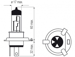 Bosma car lamp H4, 130/90W 