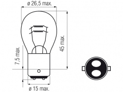 Bosma car lamp BA15d, 21/5W, 25X47 