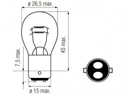 Bosma car lamp BAY15d, 18/5W 