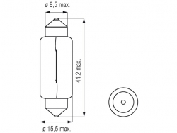 Bosma car lamp SV8.5, 18W, 15X44 