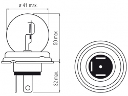 Bosma car lamp R2, 45/40W 