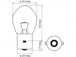 Bosma car lamp BA20s, 35W
