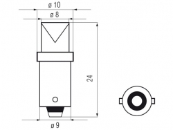 Bosma car lamp BA9s white, LED 