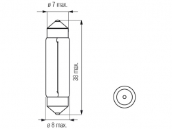 Bosma car lamp SV7, 3W, 8X36