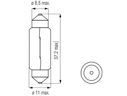 Bosma lemputė SV8.5, 10W, 10X36 