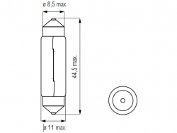 Bosma car lamp SV8.5, 10W, 11X44