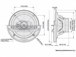 Pioneer, TS-A2013i 20cm 3-Way Coaxial Speakers (500W)
