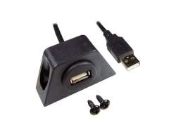 mounting USB connector male-female with bracket, cable 2m