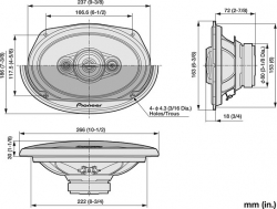 Pioneer, TS-A6991F 6x9" 5-way Coaxial Speakers (700W)
