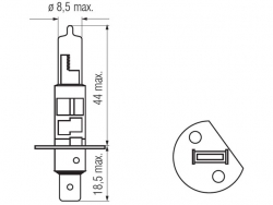Bosma car lamp H1, 55W , 12V, P14,5s classic gold