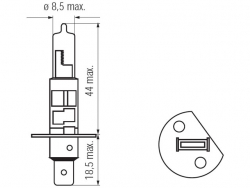 Bosma lemputė H1, P14.5s, 55W, mėlyna 