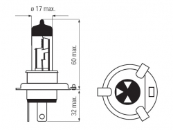 Bosma car lamp set H4, 60/55W set 