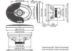 Kenwood, KFC-PS6987, 15x23 cm /6x9" Coaxial System
